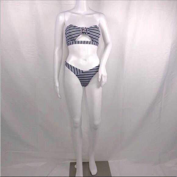 Kopper & Zink Navy & White Stripe Bikini Set - Size Large - Picture 4 of 16